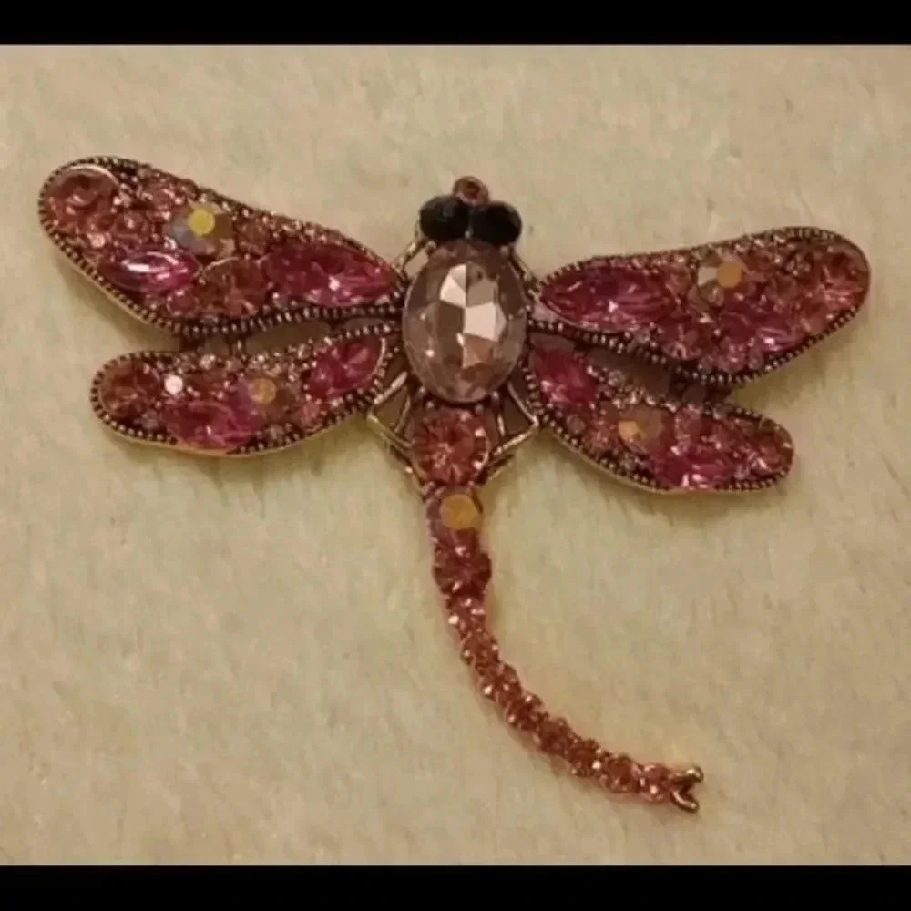 Crystal Vintage Dragonfly Brooches for Women Large Insect Brooch NWBOX